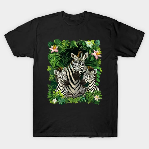 Zebra Hierarchical Herds T-Shirt by A Cyborg Fairy